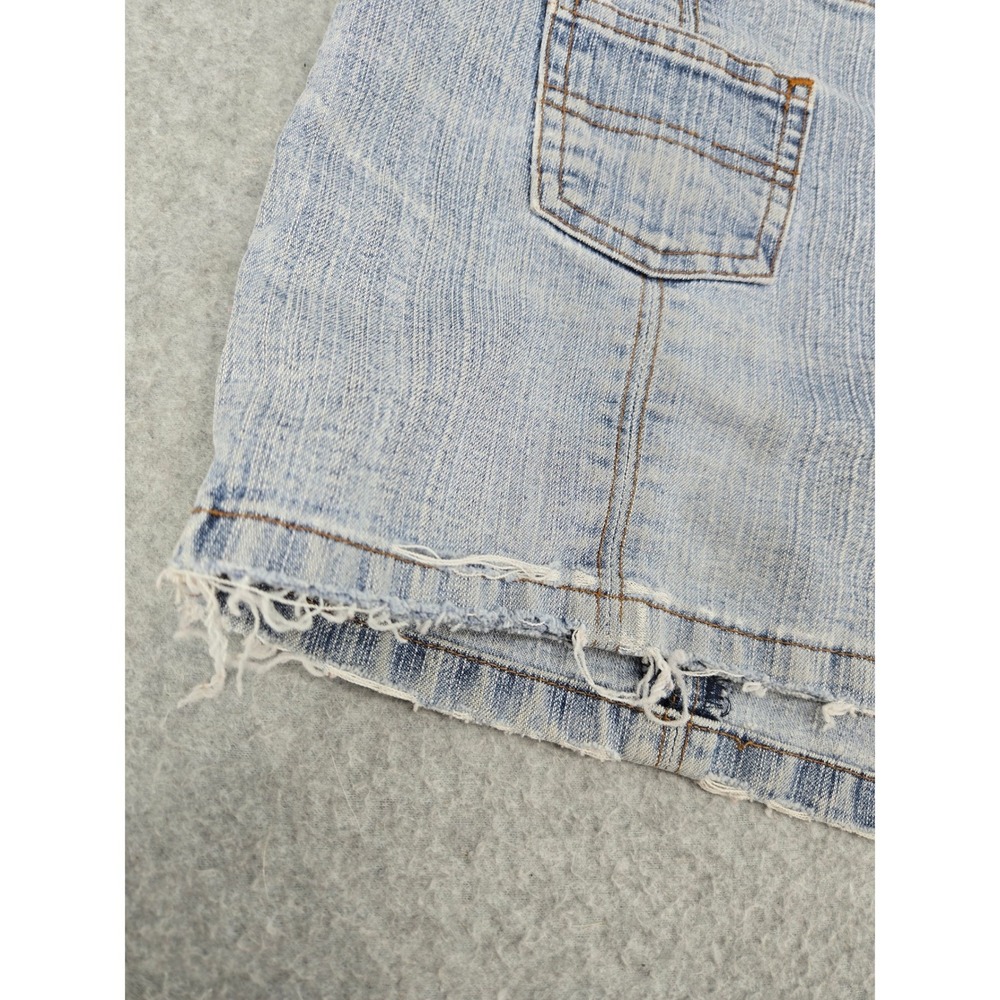 Blue Asphalt Womens Y2K 00's Low Rise Embroidered Micro Denim Shorts Light 9 - Picture 3 of 9